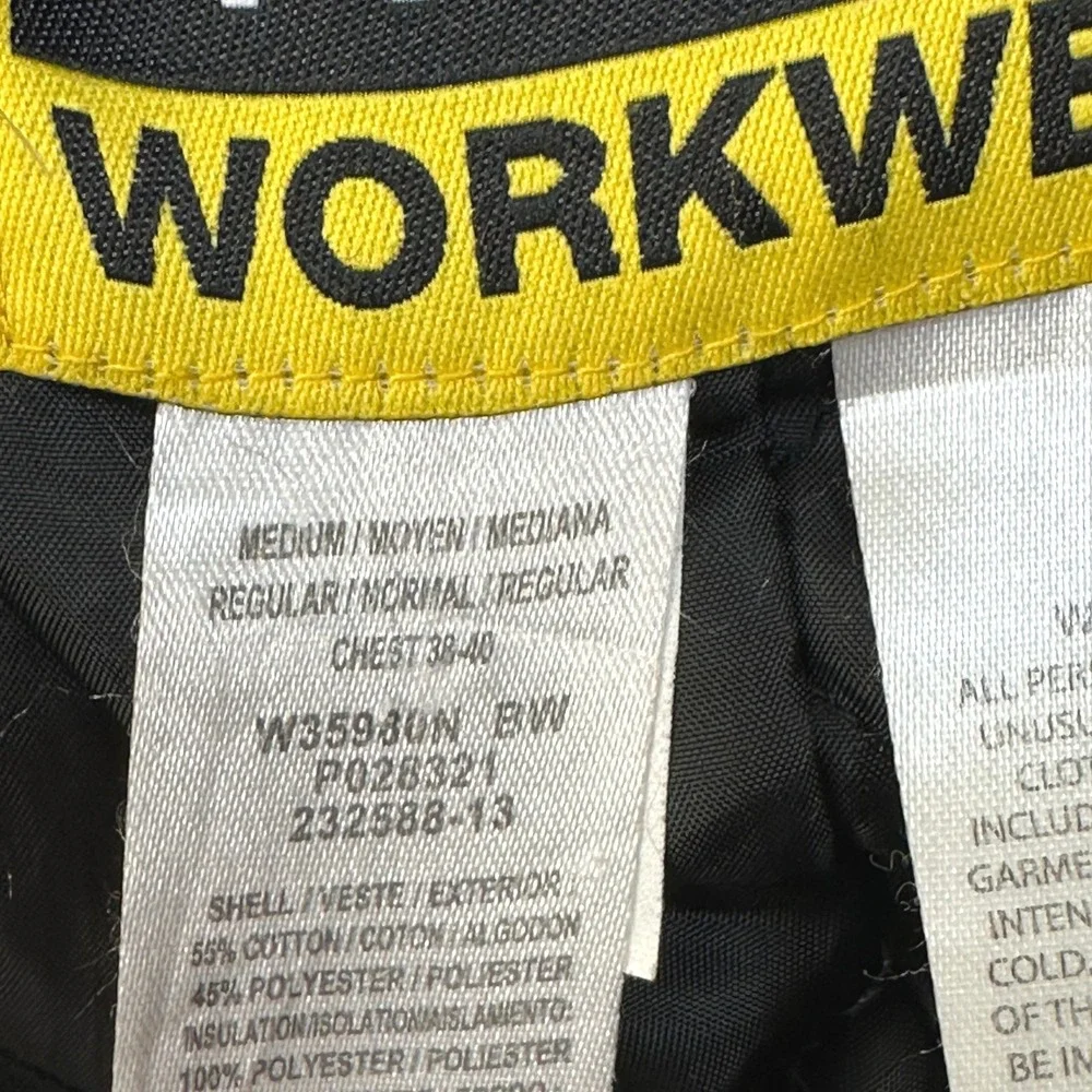 Walls Workwear Insulated Hooded Jacket M Brown Full Zip Thermal Lined Chore